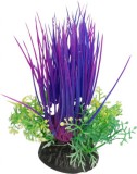 Lila tengerifű apró sárga és zöld virágokkal, akváriumi műnövény (12 cm)