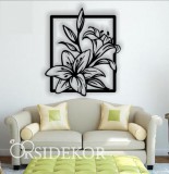 Liliom virág falikép fából