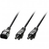 Lindy 30370 tápkábel Fekete 2,5 M C14 csatlakozó 2 x C5 csatlakozó (30370)