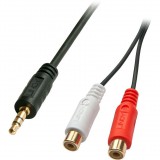 Lindy 35678 audio kábel 0,25 M 2 x RCA 3.5mm Fekete, Vörös, Fehér (35678)