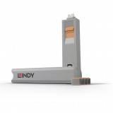 Lindy 40428 port blokkoló Portblokkoló kulcs USB C-típus Szürke, Narancssárga 4 db (40428)