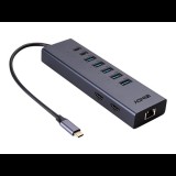 Lindy 43373 dokkoló állomás és port replikátor Vezetékes USB 3.2 Gen 2 (3.1 Gen 2) Type-C Szürke (43373)