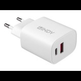 Lindy 73413 mobiltelefon töltő Univerzális Fehér AC Gyorstöltés Beltéri (73413)