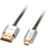 LINDY HDMI Csatlakozókábel [1x HDMI dugó - 1x HDMI dugó, D mikro] 0.50 m Szürke (41680)