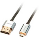 LINDY HDMI Csatlakozókábel [1x HDMI dugó - 1x HDMI dugó, D mikro] 1.00 m Szürke (41681) - HDMI