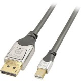 LINDY Kijelző csatlakozó Csatlakozókábel [1x DisplayPort dugó - 1x Mini DisplayPort dugó] 3.00 m Szürke (36313) - DisplayPort