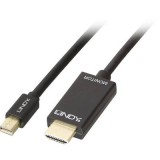 LINDY Kijelző csatlakozó / HDMI Csatlakozókábel [1x Mini DisplayPort dugó - 1x HDMI dugó] 1.00 m Fekete (36926)
