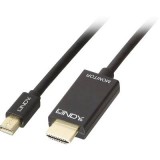LINDY Kijelző csatlakozó / HDMI Csatlakozókábel [1x Mini DisplayPort dugó - 1x HDMI dugó] 2.00 m Fekete (36927)