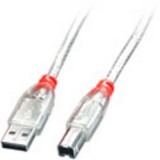 LINDY USB 2.0 Csatlakozókábel [1x USB 2.0 dugó, A típus - 1x USB 2.0 dugó, B típus] 2.00 m Átlátszó (41753) - Nyomtató kábel
