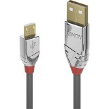 LINDY USB 2.0 Csatlakozókábel [1x USB 2.0 dugó, A típus - 1x USB 2.0 dugó, mikro B típus] 0.50 m Szürke (36650) - Adatkábel