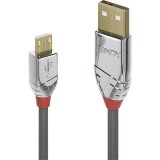 LINDY USB 2.0 Csatlakozókábel [1x USB 2.0 dugó, A típus - 1x USB 2.0 dugó, mikro B típus] 1.00 m Szürke (36651) - Adatkábel