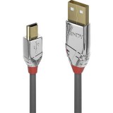 LINDY USB 2.0 Csatlakozókábel [1x USB 2.0 dugó, A típus - 1x USB 2.0 dugó, mini B típus] 3.00 m Szürke (36633) - Adatkábel