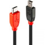 LINDY USB 2.0 Csatlakozókábel [1x USB 2.0 dugó, mikro B típus - 1x USB 2.0 dugó, mini B típus] 2.00 m Fekete OTG funkcióval
