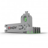 LINDY USB Portschlösser 4xGrün mit Schlüssel (40451)