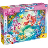 Lisciani Giochi Ariel a kis hableány 2 az 1-ben 108db-os puzzle és színező 50x35cm - Lisciani