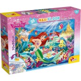 Lisciani Giochi Disney Ariel 2 az 1-ben 35db-os maxi puzzle és színező 70x50cm - Lisciani