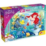 Lisciani Giochi Disney Ariel 2 az 1-ben 60db-os maxi puzzle és színező 70x50cm - Lisciani