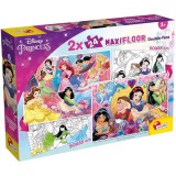 Lisciani Giochi Disney Hercegnők 2 az 1-ben 2x24db-os maxi puzzle és színező - Lisciani