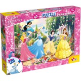 Lisciani Giochi Disney Hercegnők - Mesebeli kert varázsa 2 az 1-ben 60db-os puzzle és színező 50x35cm - Lisciani