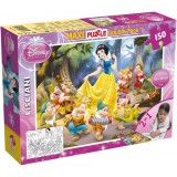 Lisciani Giochi Disney Hófehérke 2 az 1-ben maxi 150db-os puzzle és színező 70x50cm - Lisciani