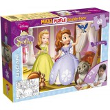 Lisciani Giochi Disney Szófia hercegnő 2 az 1-ben 60db-os maxi puzzle és színező 70x50cm - Lisciani