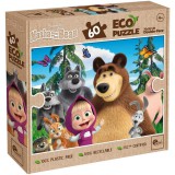 Lisciani Giochi Mása és a medve 2 az 1-ben 60db-os Eco puzzle és színező 70x50cm - Lisciani
