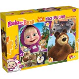 Lisciani Giochi Mása és a medve 2 az 1-ben maxi 24db-os puzzle és színező 70x50cm - Lisciani