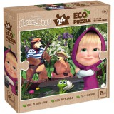 Lisciani Giochi Mása és a medve a tavon 2 az 1-ben 24db-os Eco maxi puzzle és színező 70x50cm - Lisciani