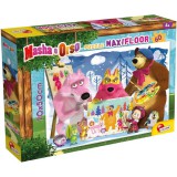 Lisciani Giochi Mása és a medve festés a barátokkal 60db-os maxi padló puzzle 70x50cm - Lisciani
