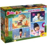 Lisciani Giochi Mása és a medve Mása világot lát 24db-os maxi padló puzzle 70x50cm - Lisciani
