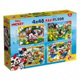 Lisciani Giochi Mickey egér 2 az 1-ben maxi 4x48db-os puzzle és színező 35x25cm - Lisciani