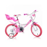 Little Heart rózsaszín-fehér gyerek bicikli 16-os méretben - Dino Bikes kerékpár