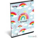 Lizzy Card Szivárványos tűzött füzet A/5, 40 lap vonalas, Lollipop Happy Rainbow