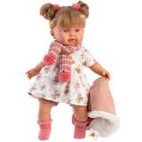 Llorens: Alexandra 42cm-es síró baba cumival állatos ruhában