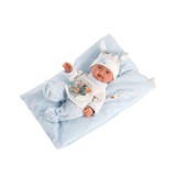 Llorens: Bebito újszülött 26cm-es baba kék párnával (26311)