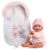 Llorens: Chloe 38cm-es síró baba hálózsákkal