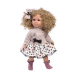 Llorens: Elena baba tüllös virágos ruhában, göndör szőke hajjal 35cm