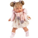 Llorens: Joelle 38cm-es síró baba cumival hőlégballon mintás ruhában