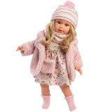 Llorens: Lucia 40cm-es baba virágos ruhában ridiküllel