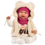 Llorens: Mimi 42cm-es síró baba Love Bear macis szettben