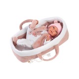 Llorens: Mimi újszülött 40cm-es síró kislány baba hordozóval (74012)