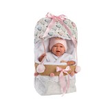 Llorens: Mimi újszülött 40cm-es síró kislány baba pólyában (74024)