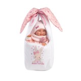 Llorens: Nica 40cm-es újszülött baba nyuszis hordozóval