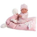 Llorens Nica újszülött lány baba takaróval és pelenkával 38cm (73860) (L73860) - Llorens babák