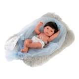 Llorens: Nico 40cm-es baba szőrös szürke párnával