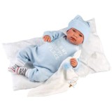 Llorens: Tino újszülött síró baba kék ruhában (84453L) (LLORENS84453L) - Llorens babák
