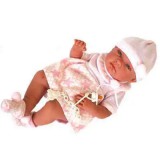 Llorens Újszülött lány baba csillagos ruhában 38cm