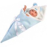 Llorens újszülött sírós fiú baba fagyitölcsér alakú pólyában 36cm (63631) (L63631) - Llorens babák