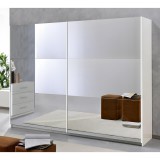 LM Jazz Armadio 2 tükrös tolóajtós gardróbszekrény, 180 cm - fehér