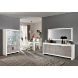 LM Modena Day étkező - szürke márvány-fehér, 190x90 cm étkezőasztallal